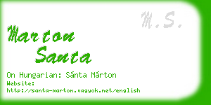 marton santa business card