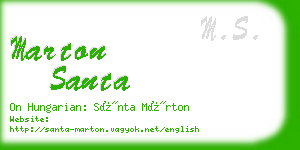 marton santa business card